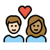 couple with heart, person, person, light skin tone, medium skin tone